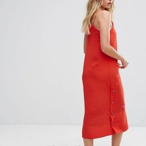 Red midi dress